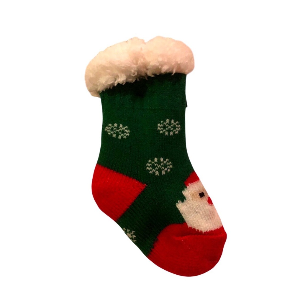 Mia & Tess Baby Slipper Socks 0-12 Months Thermal Santa Snowflake Christmas Cozy